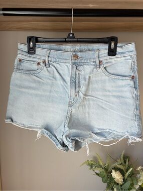 American Eagle Outfitters Curvy Relaxed Short Light Wash Cut Off
Shorts Size 10